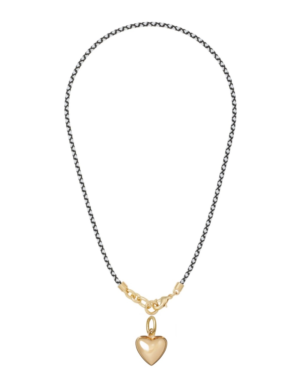 Roxanne Assoulin Teh Itsy Bitsy Happy Cord Charm
Necklace Salt & Pepper Gold